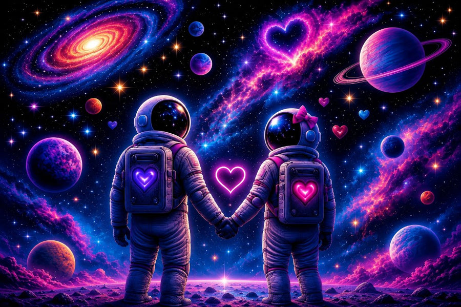 Cosmic Love diamond painting design by RayaSunshine
