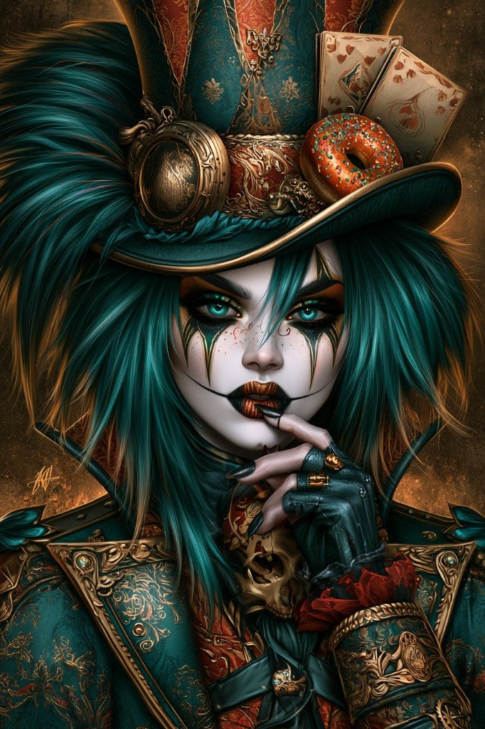 Enigma Hatter diamond painting design by Anny_AI premium diamond painting kit by Veloura
