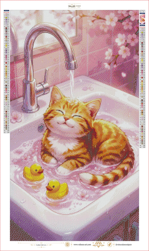 Cherry Blossom Bath production canvas – symbol chart and color legend (VADPS-014) Ultra HD