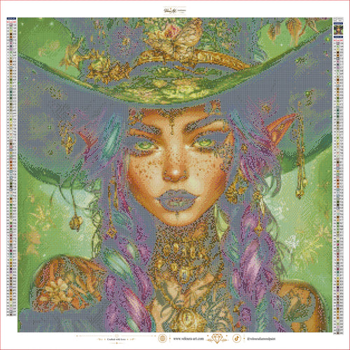 Emerald Enchantress production canvas – symbol chart and color legend (VADPS-015) Ultra HD