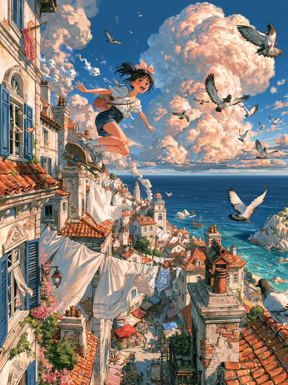 Skybound Adventure diamond painting design by Sandrietta premium diamond painting kit by Veloura